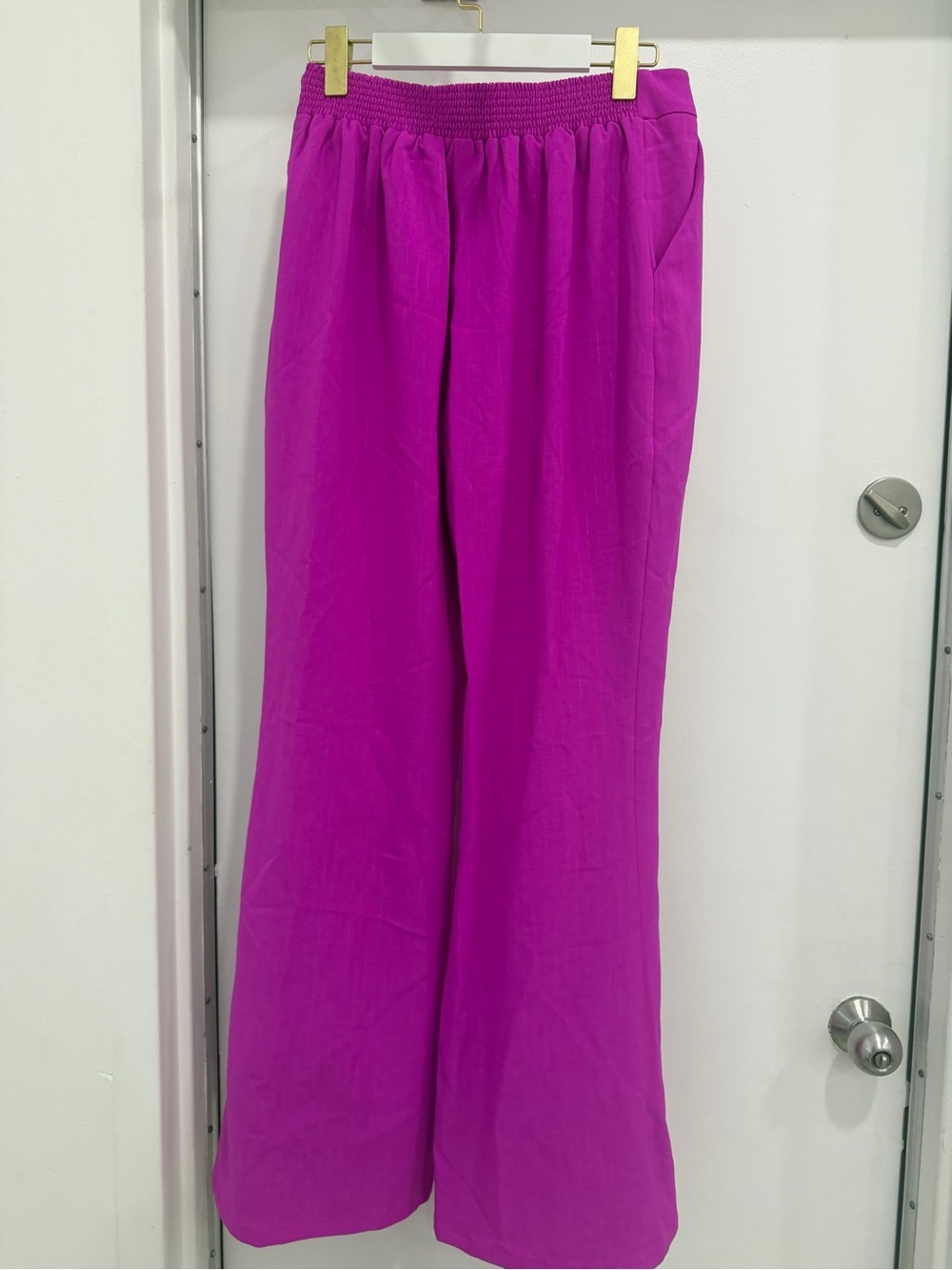 NWT - Fashion Nova Strapless Corset Top & Wide Leg Pants Set - Hot Pink - Picture 5 of 5